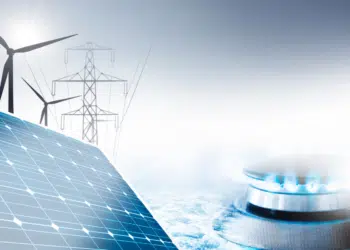 panneau solaire, poteau électrique, éolienne, gaz